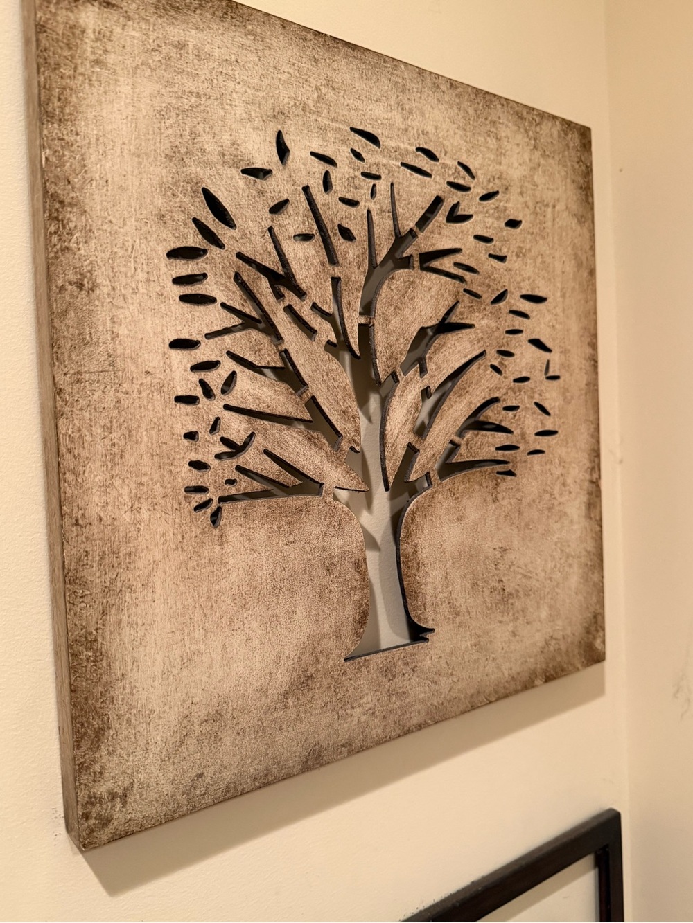 Neutral Tree Wall Art - Modern Cutout Home Decor-metal